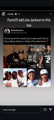 Noami Osaka's ex, Cordae's story - Source:  via @cordae on Instagram